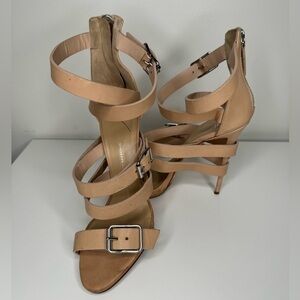 Giuseppe Zanotti Nude Multi-Strap Gladiator Bondage Buckle High Heels - Size 39